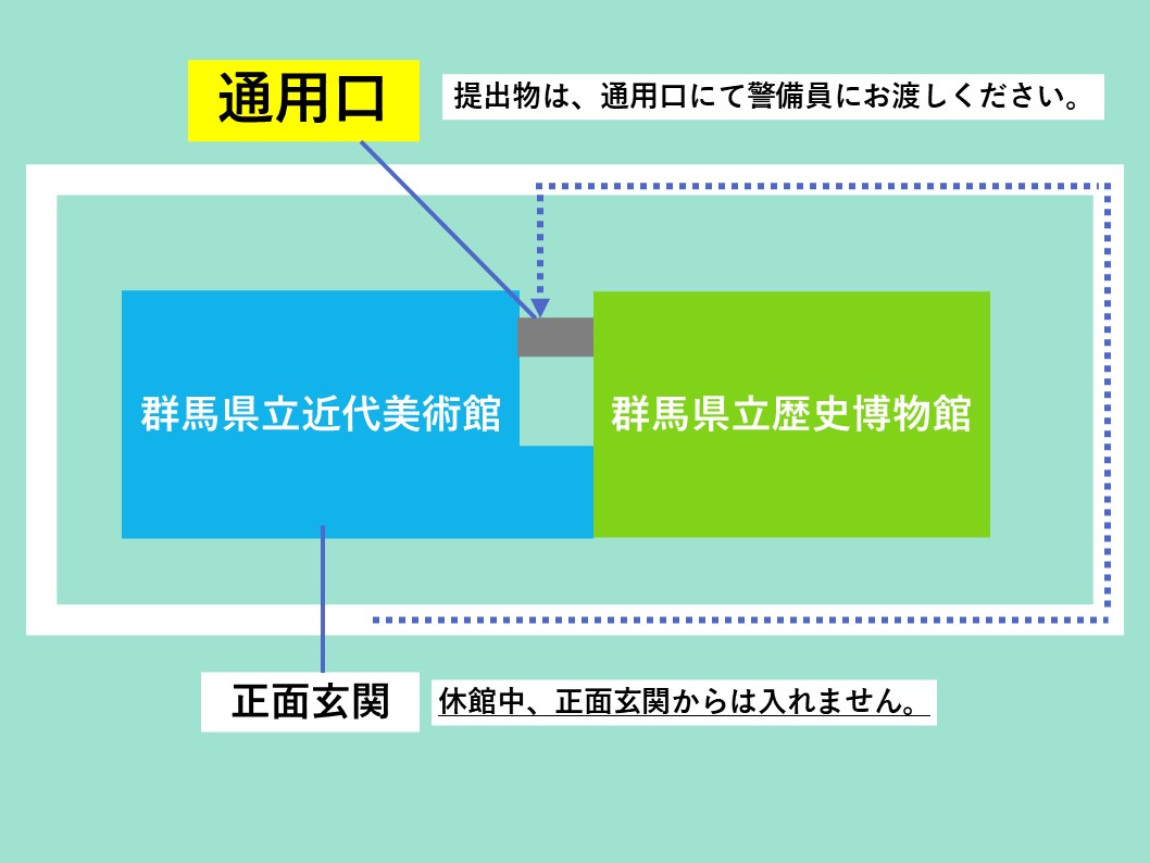 群馬県立近代美術館通用口案内図